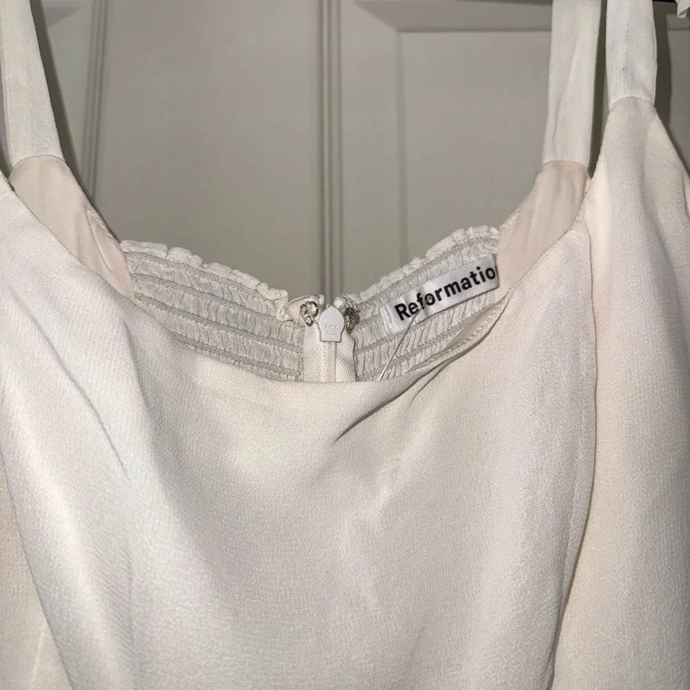 *SOLD*Reformation Cream Tie-Strap Mini Dress - Picture 5 of 10